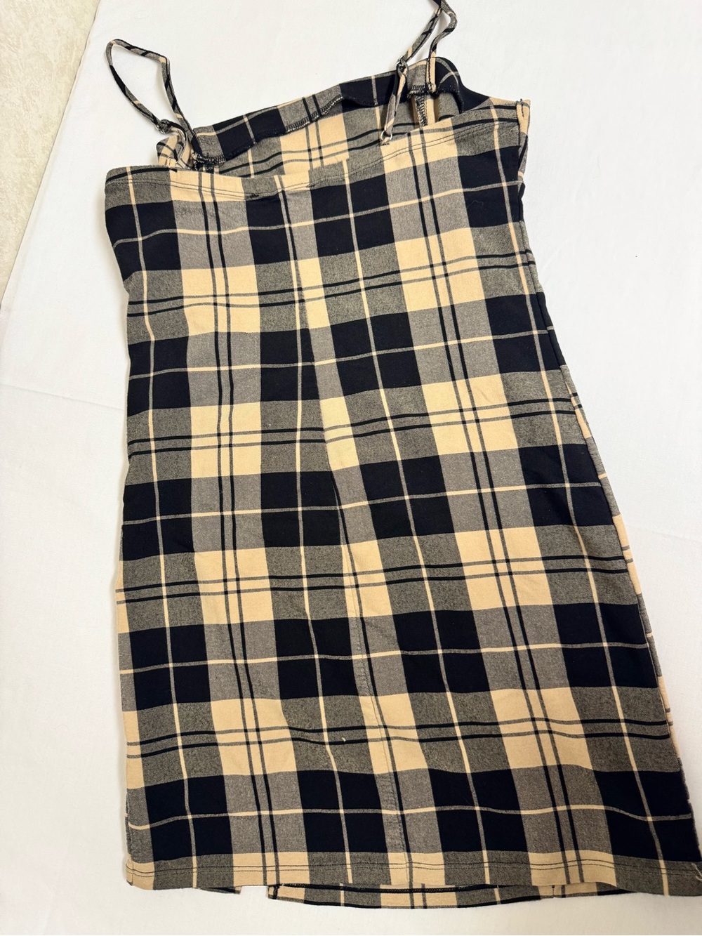 Love Tree Black & Cream Plaid Strappy Sheath Dress - Picture 3 of 3